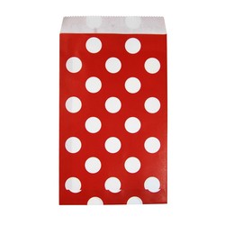 Paper Treat Bags - 50pcs - Dots - Red