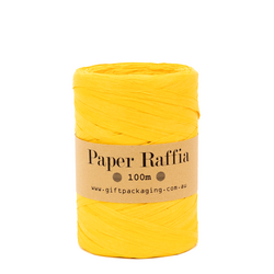 Paper Raffia - 5mm x 100metres - Yellow