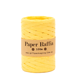 Paper Raffia - 5mm x 100metres - Lemon
