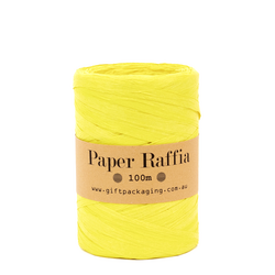 Paper Raffia - 5mm x 100metres - Chartreuse Yellow