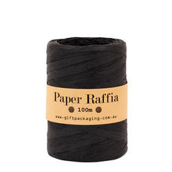 Paper Raffia - 5mm x 100metres - Black