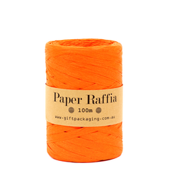 Paper Raffia - 5mm x 100metres - Orange