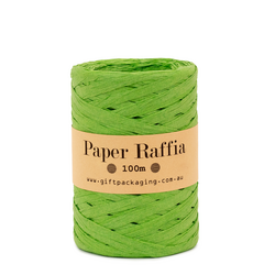 Paper Raffia - 5mm x 100metres - Lime Green
