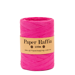 Paper Raffia - 5mm x 100metres - Hot Pink