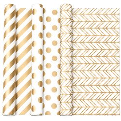3 Pack Gift Wrap Rolls - Gold Lux | 43cm x 3M