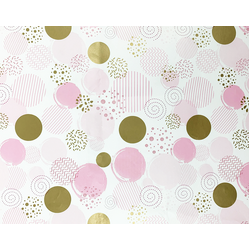 Wrapping Paper - 500mm x 60M - Pink Circles
