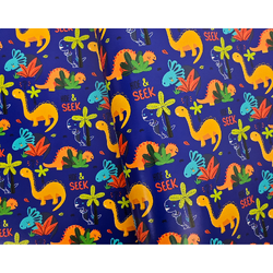 Wrapping Paper - 500mm x 60M - Playful Dinosaurs