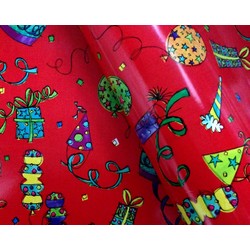 Wrapping Paper - 500mm x 60M - Happy Birthday Red