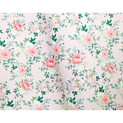 Wrapping Paper - 500mm x 60M - Pink Roses