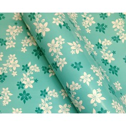 Wrapping Paper - 500mm x 60M - Turquoise Floral