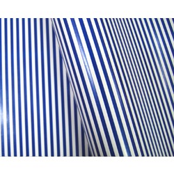 Wrapping Paper - 500mm x 60M - Navy Blue Stripes on White