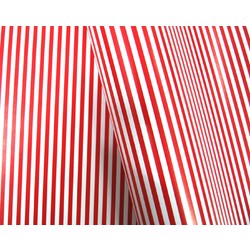 Wrapping Paper - 500mm x 60M - Red Stripes on White