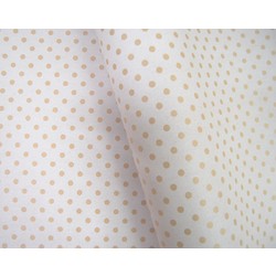 Wrapping Paper - 500mm x 60M - Kraft Brown Dots on White