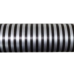 Wrapping Paper - 500mm x 60M - Black and Metallic Silver Stripe - 60-70gsm