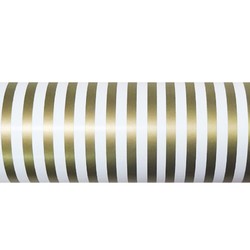 Wrapping Paper - 500mm x 60M - Metalliic Gold Stripe - 60-70gsm