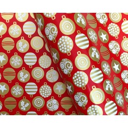Counter Roll - 500mm x 60M - Christmas Wrapping Paper - Baubles