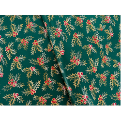 Christmas Wrapping Paper - 500mm x 60M - Green Holly