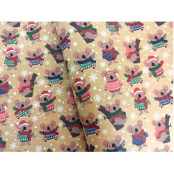 Christmas Wrapping Paper - 500mm x 60M - Santa Koalas