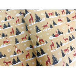 Christmas Wrapping Paper - 500mm x 60M - Deer & Tree