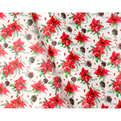 Christmas Wrapping Paper - 500mm x 60M - Poinsettias
