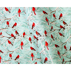 Wrapping Paper - 500mm x 60M - Christmas Wrapping Paper - Red Robins on Light Blue