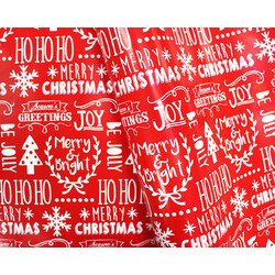 Wrapping Paper - 500mm x 60M - Christmas Wrapping Paper - Greetings Messages in Red