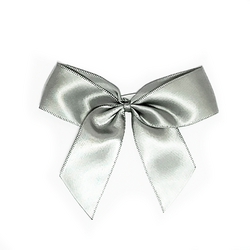 Satin Gift Bows - 10cm - Silver