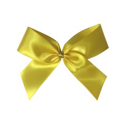 Satin Bow With Bottle Loop - 10cm - Yellow - 50pk