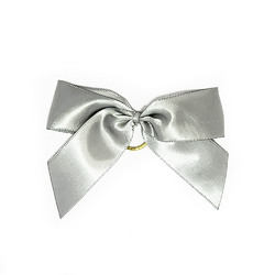 Satin Gift Bows With Bottle Loop - 10cm - Silver