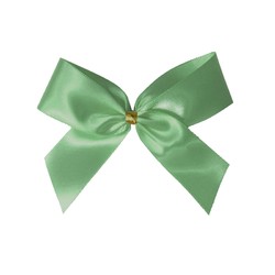 Satin Bow With Bottle Loop - 10cm - Mint Green - 50pk