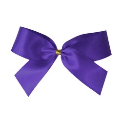 Satin Bow With Bottle Loop - 10cm - Violet Purple - 50pk