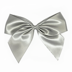 Satin Gift Bows - 12cm - Silver