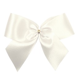 Satin Bow - 12cm - Ivory - 100pk
