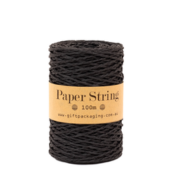 Paper Twine - 2mm x 100metres - Black Paper String