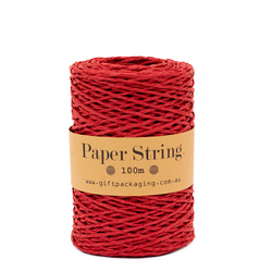 Paper Twine - 2mm x 100metres - Red Paper String