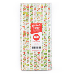 Christmas Tissue Paper - Holiday Messages - 100 Sheets