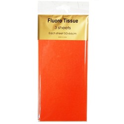 Tissue Paper Fluoro Neon - 3 sheet - Orange