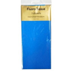 Tissue Paper Fluoro Neon - 3 sheet - Blue