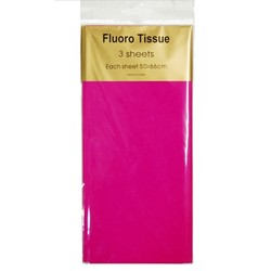 Tissue Paper Fluoro Neon - 3 sheet -  Pink