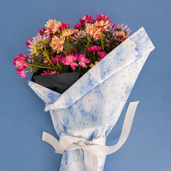 Tissue Paper Ream - 750mm x 500mm, 240 Sheets - Blue Watercolour