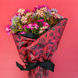 Tissue Paper Ream - 750mm x 500mm, 240 Sheets - Red Roses