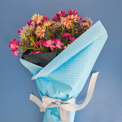 Tissue Paper Ream - 750mm x 500mm, 240 Sheets - Blue Dots