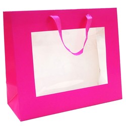 Window Gift Bag - Medium/Large Boutique Matt Finish - Pink