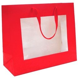 Window Gift Bag - Medium/Large Boutique Matt Finish - Red