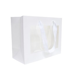Window Gift Bag - Small/Medium Boutique Matt Finish - White