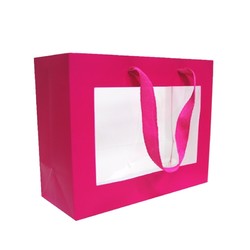 Window Gift Bag - Small/Medium Boutique Matt Finish - Pink