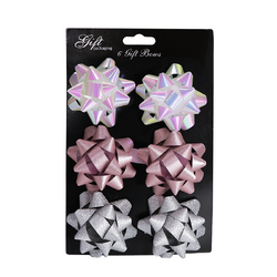 6 x Mini Star Bows - Assorted Pastel Pack