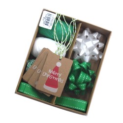 Christmas Gift Wrap Set - Green & White