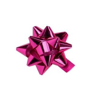 Mini Star Bows - 5cm - Metallic Hot Pink