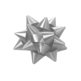 Star Gift Bows - 6.5cm - Silver